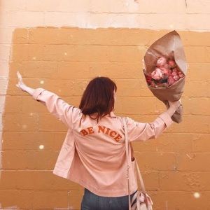 Ban.do Be Nice Pink Work Jacket (Bando) Chore Coat